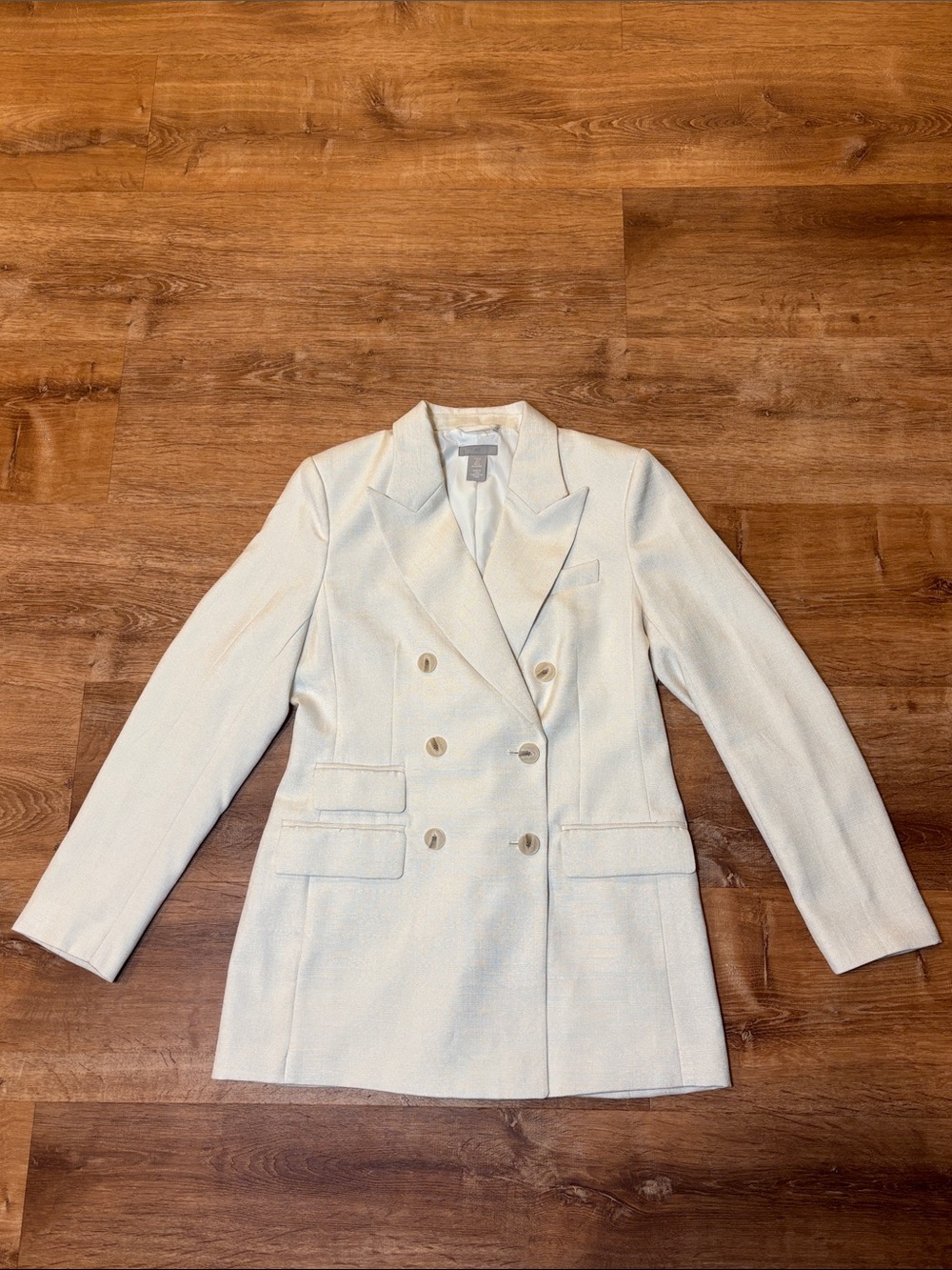 H&M Double-Breasted Cream Women’s Blazer Jacket